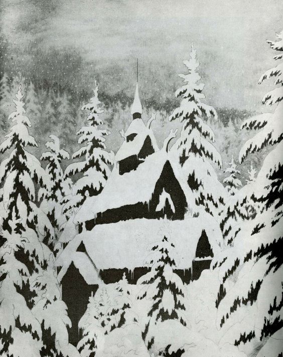 Stave Church in Snow, 1907